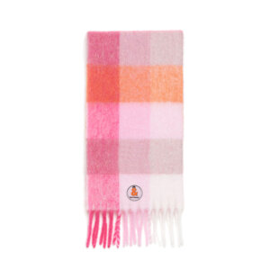 BUFANDA ESTAMPADA A CUADROS ROSA