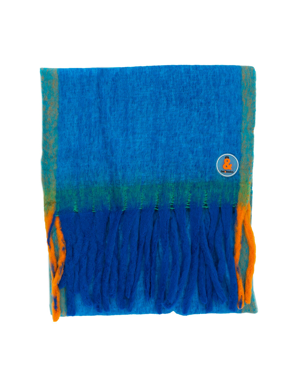 BUFANDA FLECOS AZUL