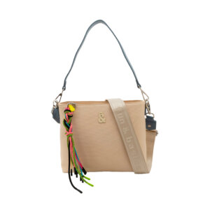 BOLSO DE HOMBRO BEIGE Y AZUL - FUN&BASICS