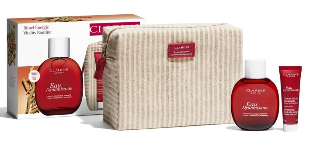 Ritual de energía con Eau Dynamisante y gel de ducha, de clarins