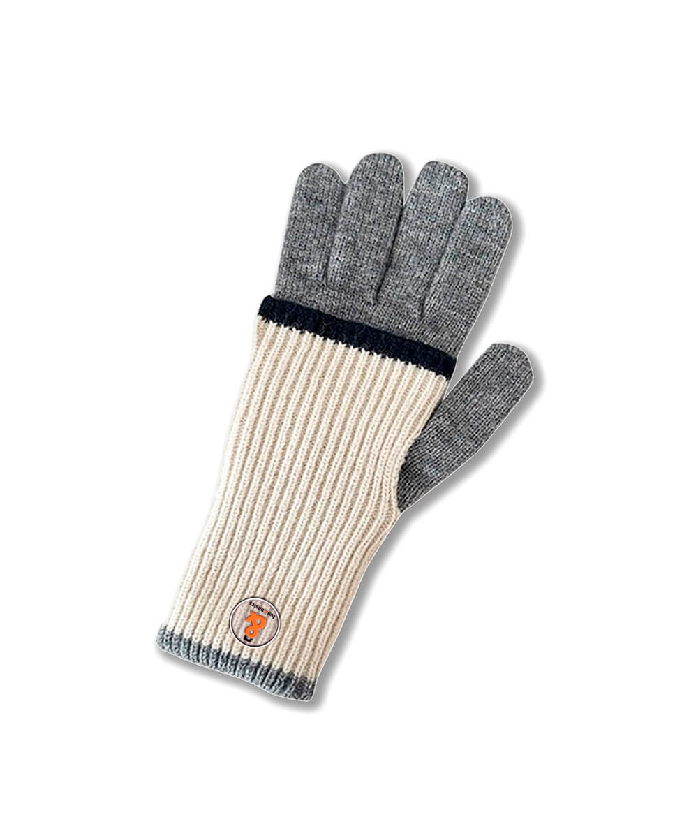 GUANTE COMBINADO BEIGE/GRIS