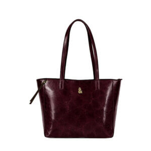 Bolso de hombro granate con apliques dorados