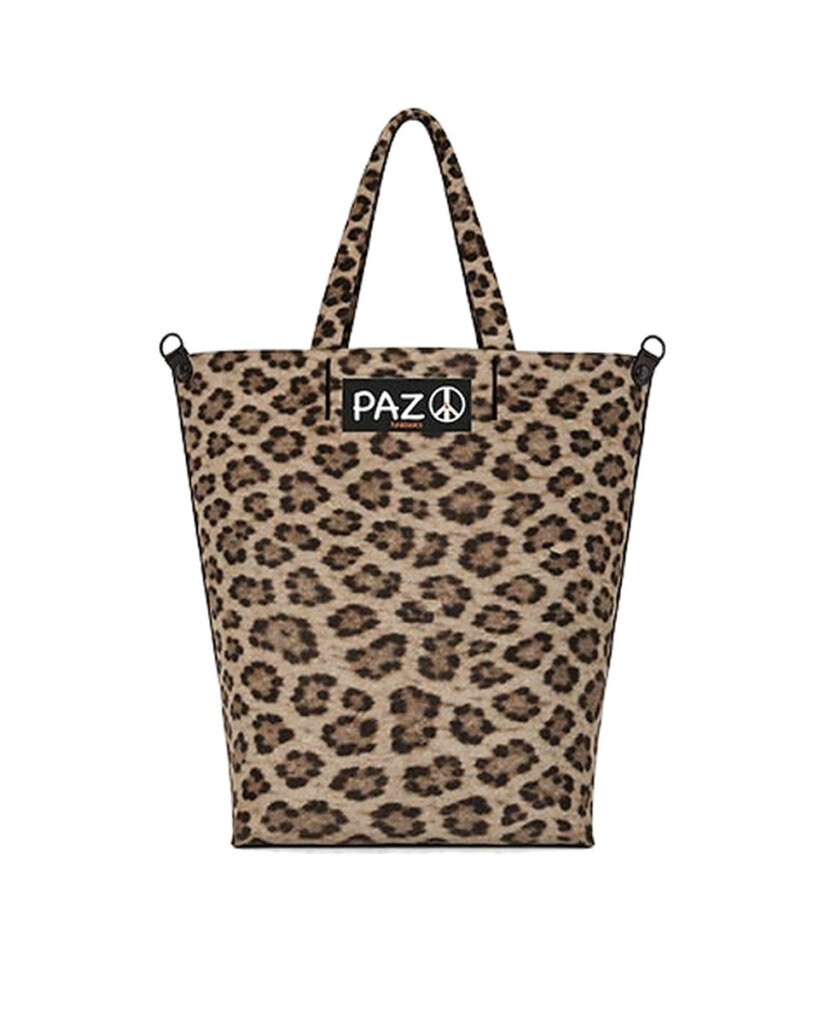 BOLSO DE HOMBRO MARRÓN REVERSIBLE EN ANIMAL PRINT - FUN&BASICS