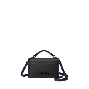 Bolso bandolera negro con detalles en animal print