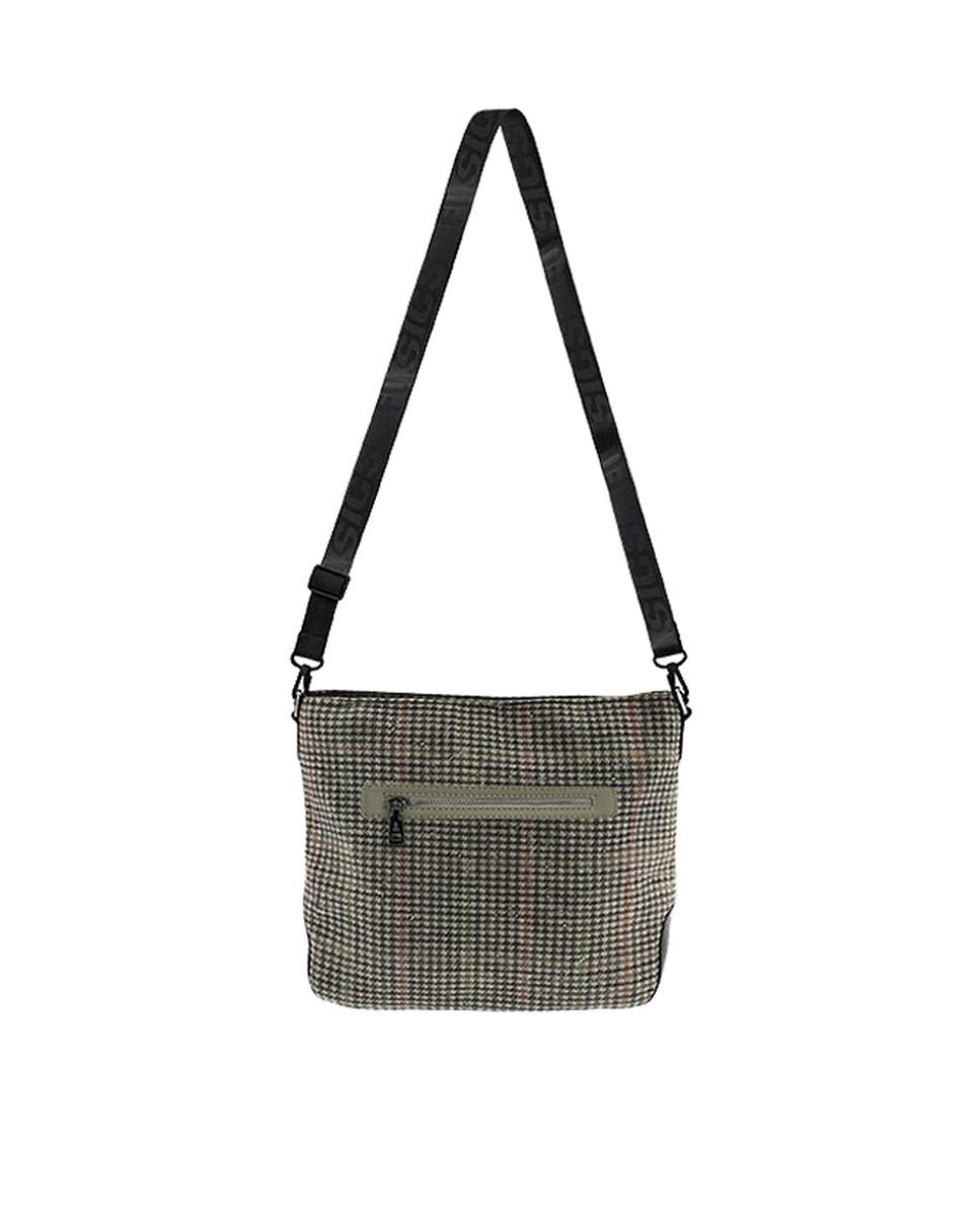 Bolso de hombro y bandolera en tejido tartán verde - Imagen 2
