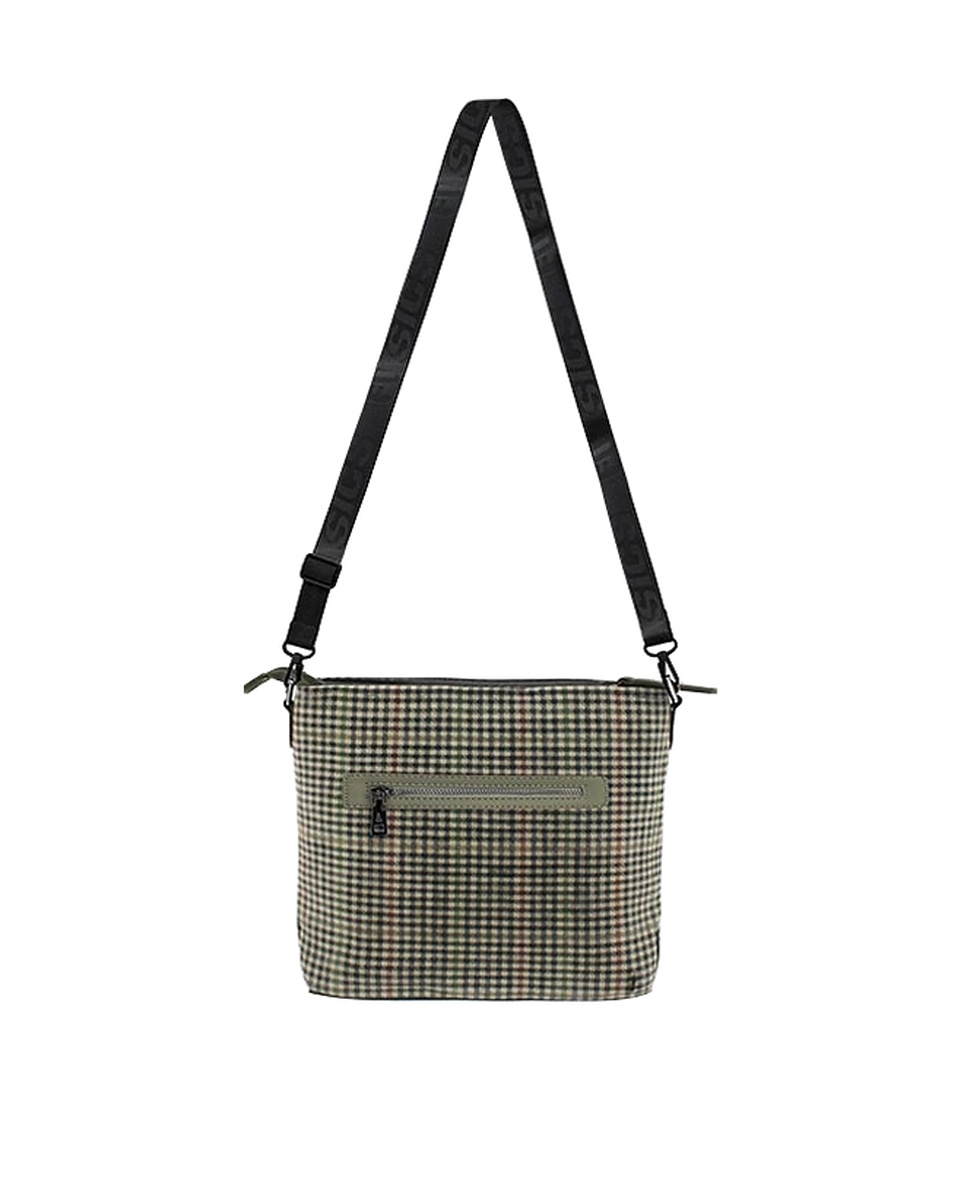 Bolso de hombro y bandolera en tejido tartán verde - Imagen 2