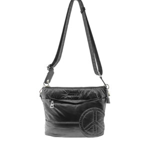 Bolso bandolera negro con diseño acolchado