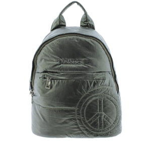 Mochila verde con diseño acolchado