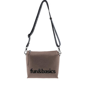 Bolso bandolera topo con logotipo