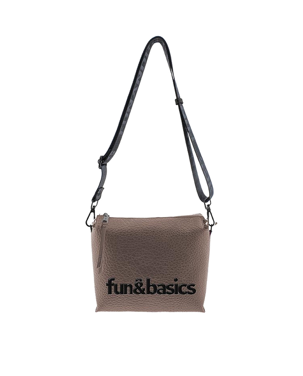Bolso bandolera topo con logotipo