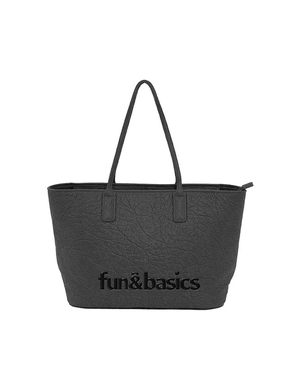 Bolso de hombro negro con logotipo