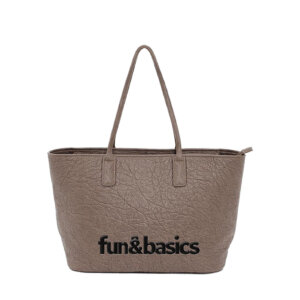 Bolso de hombro topo con logotipo